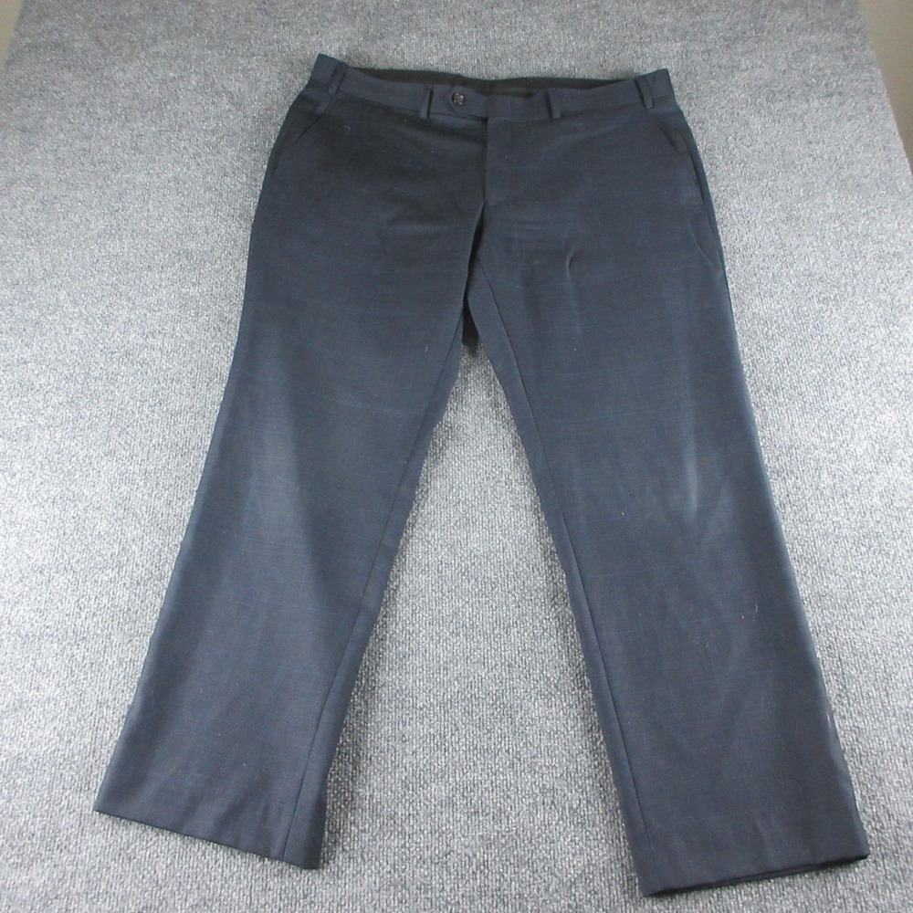 Lauren Ralph Lauren Pants Mens 38x29 Gray Wool Plaid Flat Front Dress Classic